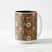 Tasse 2 Couleurs esthétique florale orange (Devant droit)