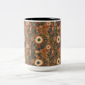 Tasse 2 Couleurs esthétique florale orange (Centre)