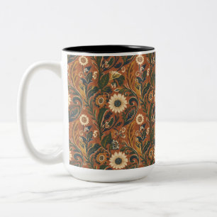 Tasse 2 Couleurs esthétique florale orange