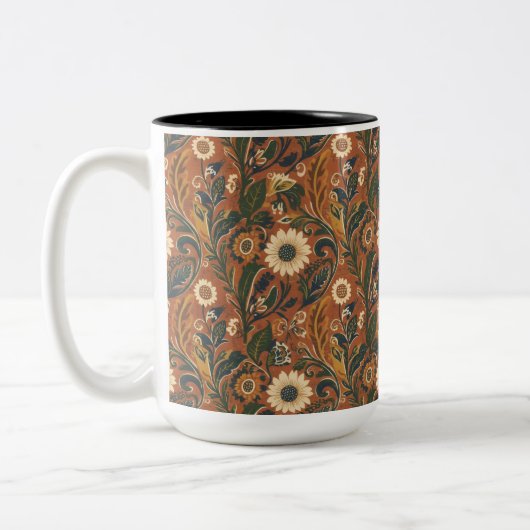Tasse 2 Couleurs esthétique florale orange (Gauche)