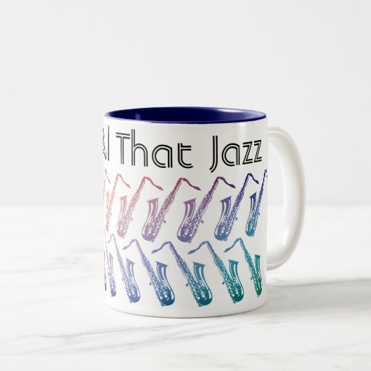 Tasse 2 Couleurs Et tout ce motif de jazz (Devant droit)