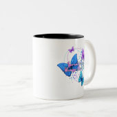 Tasse 2 Couleurs Étalez vos ailes et mouche papillon (Devant droit)