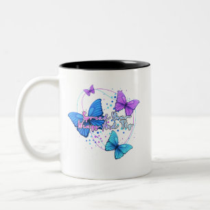 Tasse 2 Couleurs Étalez vos ailes et mouche papillon