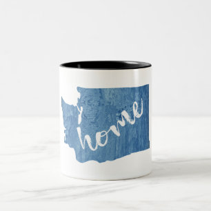 Tasse 2 Couleurs État de Washington Accueil Grain de Bois
