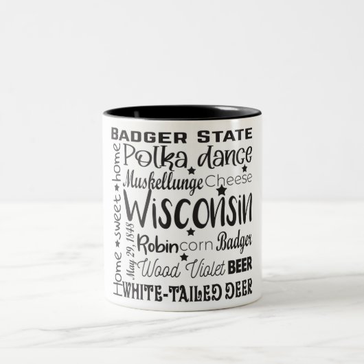 Tasse 2 Couleurs État/Wisconsin (Centre)