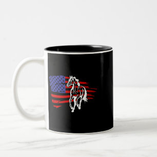 Tasse 2 Couleurs États-Unis Drapeau Patriotique équitation équitati