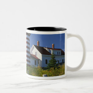 Tasse 2 Couleurs États-Unis, Maine, Lubec. Phare de West Quoddy Hea