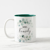 Tasse 2 Couleurs Été Vert Eucalyptus Foliage Mme Mariée nouvellemen (Gauche)