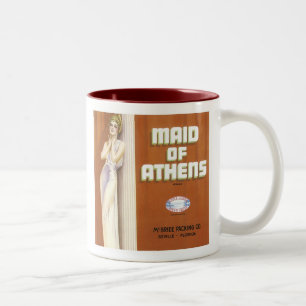 Tasse 2 Couleurs Étiquette Vintage du taux de fruits d'Athènes