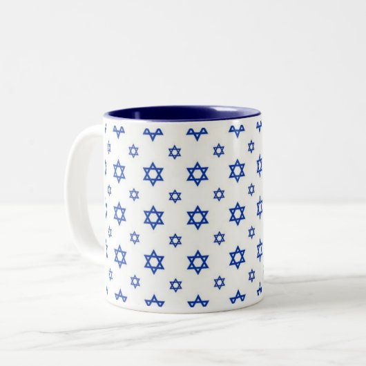 Tasse 2 Couleurs Étoile bleue de David (Devant gauche)