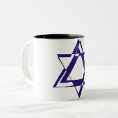 Tasse 2 Couleurs Étoile de David (Devant gauche)