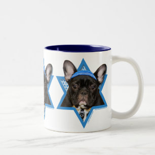 Tasse 2 Couleurs Étoile de David de Hanoukka - bouledogue françai
