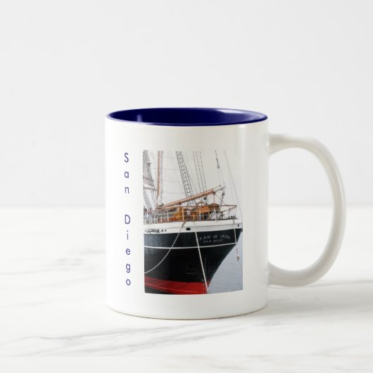 Tasse 2 Couleurs Étoile de l'Inde, San Diego, CA (Droit)