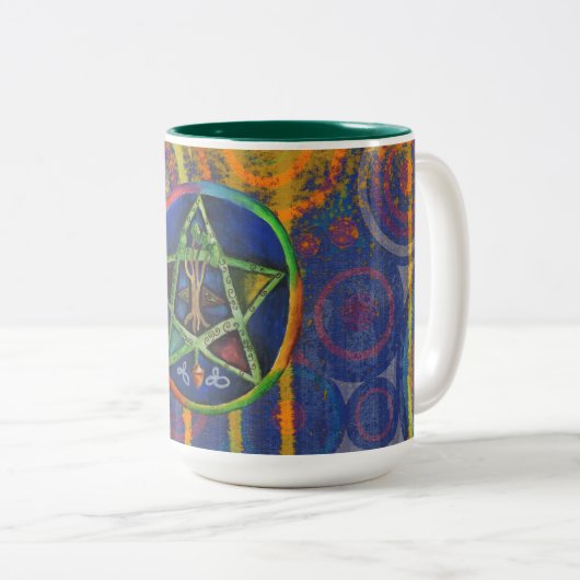 Tasse 2 Couleurs Étoile de vérité celtique (Devant droit)