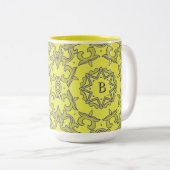 Tasse 2 Couleurs Étoile jaune monogramme (Devant droit)