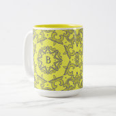 Tasse 2 Couleurs Étoile jaune monogramme (Devant gauche)