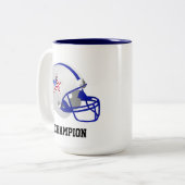Tasse 2 Couleurs Étoile personnalisée sur casque de football améric (Devant gauche)