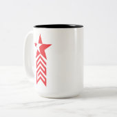 Tasse 2 Couleurs Étoile rouge avec flèches chevron (Devant gauche)