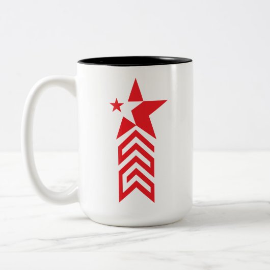 Tasse 2 Couleurs Étoile rouge avec flèches chevron (Gauche)