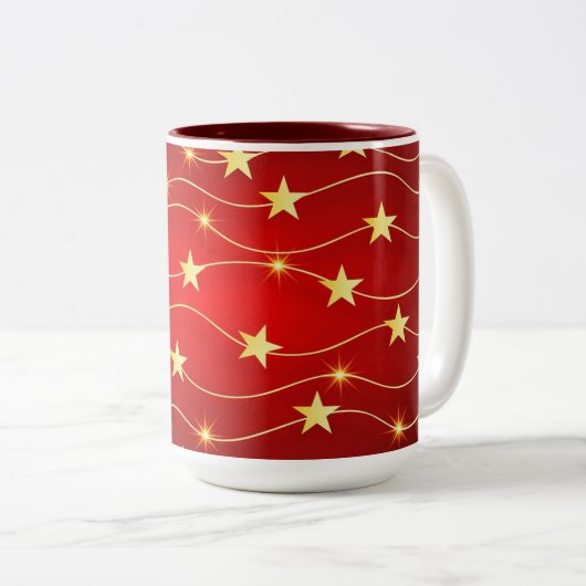 Tasse 2 Couleurs Étoiles de Noël (Devant droit)