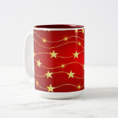 Tasse 2 Couleurs Étoiles de Noël (Devant gauche)