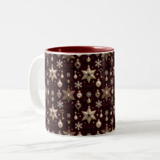 Tasse 2 Couleurs Étoiles de Noël Vintage Élégance d'Ornement de Fêt