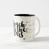 Tasse 2 Couleurs Étoiles de scintillement d'or (Devant droit)