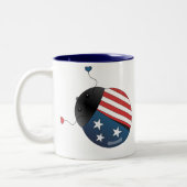 Tasse 2 Couleurs Étoiles et rayures Ladybug (Gauche)