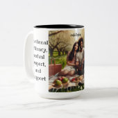 Tasse 2 Couleurs Être en couple implique une intimité émotionnelle (Devant gauche)