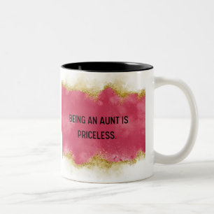 Tasse 2 Couleurs Être une tante est inestimable rose deux côtés