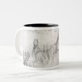 Tasse 2 Couleurs Étude des chevaux (Devant gauche)