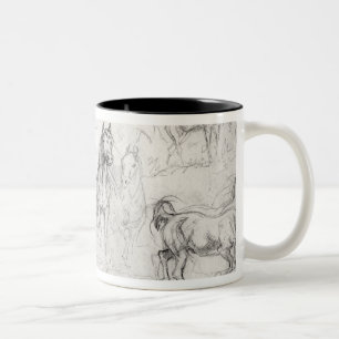 Tasse 2 Couleurs Étude des chevaux