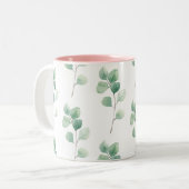 Tasse 2 Couleurs Eucalyptus Motif vert (Devant gauche)