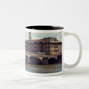 Tasse 2 Couleurs Europe, Italie, Florence. L'Arno coule