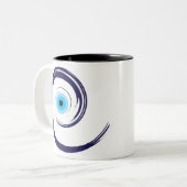 Tasse 2 Couleurs Evil EyeEvil Eye Artistic Blue Greek (Devant gauche)