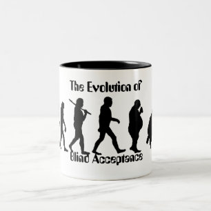 Tasse 2 Couleurs Évolution drôle de parodie de l'homme