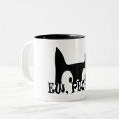 Tasse 2 Couleurs Ew People Drôle Chat Noir (Devant gauche)
