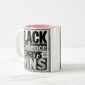 Tasse 2 Couleurs Excellence noire - Mois de l'histoire noire (Devant gauche)