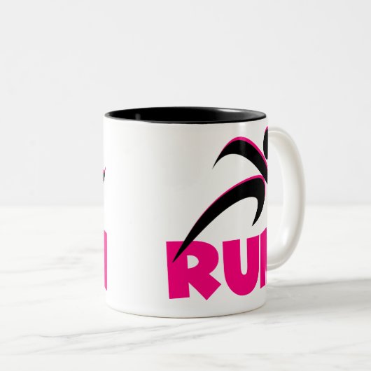 Tasse 2 Couleurs EXÉCUTER rose (Devant droit)