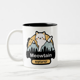 Tasse 2 Couleurs Explorateur de Meowtain – Conception d'aventure de
