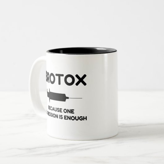Tasse 2 Couleurs Expression Botox (Devant gauche)