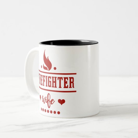 Tasse 2 Couleurs F7 | Femme pompière (Devant gauche)