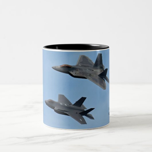 Tasse 2 Couleurs F-35 et F-22 Avion de chasse (Centre)