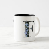 Tasse 2 Couleurs F Monogramme classique noir et blanc (Devant droit)