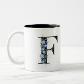 Tasse 2 Couleurs F Monogramme classique noir et blanc (Gauche)