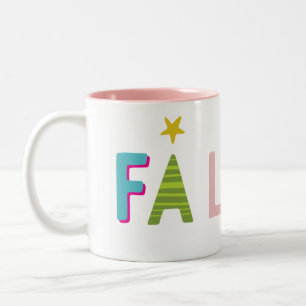 Tasse 2 Couleurs FA LA LA type coloré festif amusant audacieux bril