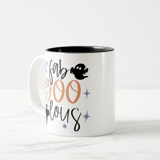 Tasse 2 Couleurs fab Boo lous Funny Ghost Womens Halloween (Devant gauche)