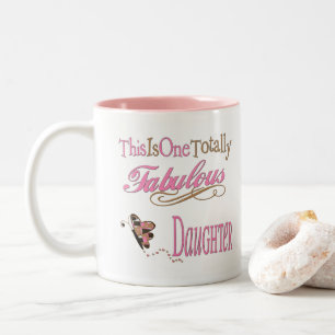 Tasse 2 Couleurs Fabuleuse fille avec papillon rose