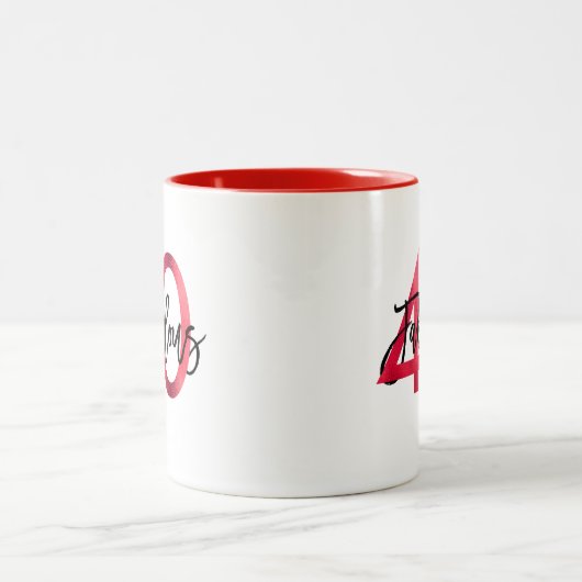 Tasse 2 Couleurs Fabuleux 40e | Moderne Elegant Chic Red Anniversai (Centre)