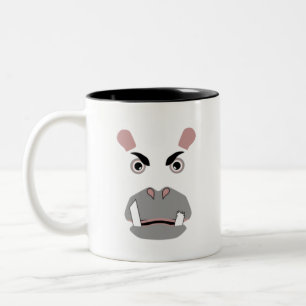 Tasse 2 Couleurs Face hippo en colère sur